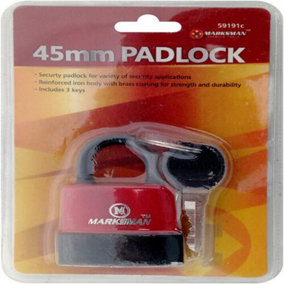 45Mm Weatherproof Heavy Duty Padlock 3 Keys Locker Outdoor Shed Lock Security