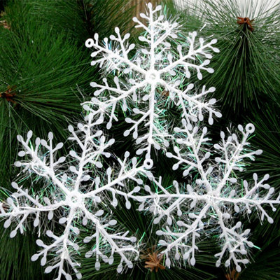 45PCS Multi-Size Christmas Tree Snowflake Pendant Set