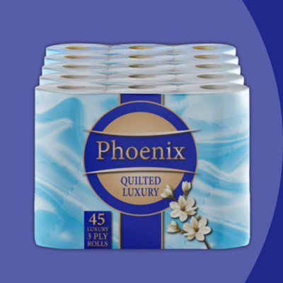45pk Triple Quilted Toilet Roll Luxury Soft Toilet Paper 3ply