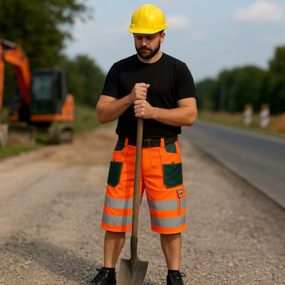 46 INCH 62 EU ArtMas FLASH Hi Vis Orange Work Shorts Durable Multi