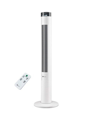 46 inch Oscillating Tower Fan with Timer Sleep Mode and Remote Control - White