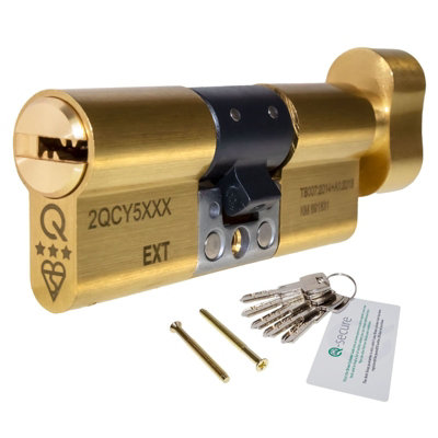 Greenteq Orion 3 Star Thumbturn Euro Cylinder35/45 (80mm)Brass from B&Q