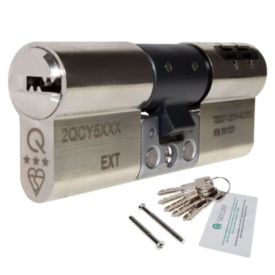 Greenteq Orion 3 Star Euro Cylinder50/35 (85mm)Nickel from B&Q
