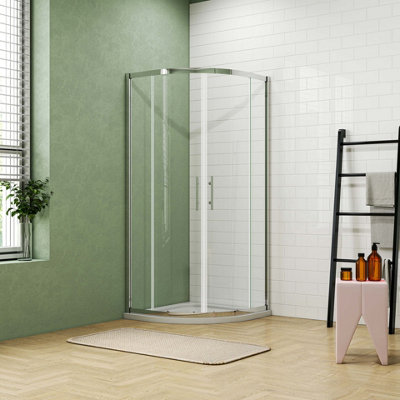 Probaty Bathrooms Quadrant Shower Enclosure Walk In Corner Cubicle 6mm Glass Screen Door 1000X1000mm from B&Q