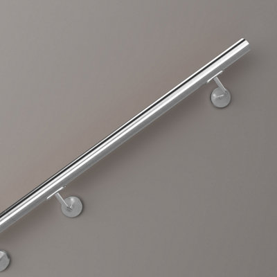 AVER-GROWTH 100Cm 304 Stainless Steel Wall-Mounted Handrail KitConnectableSilver from B&Q