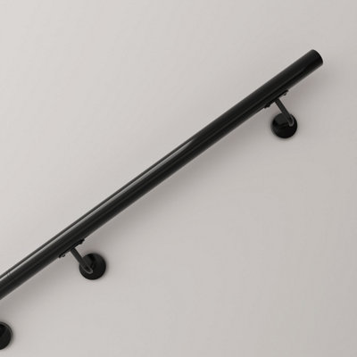 AVER-GROWTH 100Cm 304 Stainless Steel Wall-Mounted Handrail KitConnectableBlack from B&Q