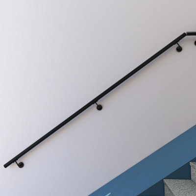 AVER-GROWTH 240Cm 304 Stainless Steel Wall-Mounted Handrail KitConnectableBlack from B&Q