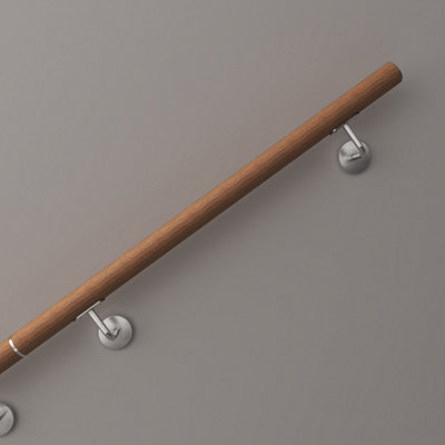 AVER-GROWTH 100Cm 304 Stainless Steel Wall-Mounted Handrail KitConnectableBrown from B&Q