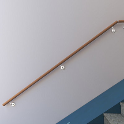 AVER-GROWTH 240Cm 304 Stainless Steel Wall-Mounted Handrail KitConnectableBrown from B&Q