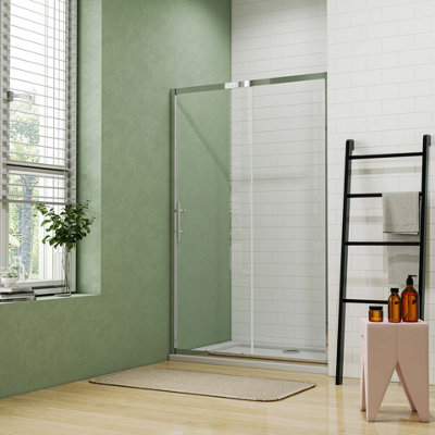 Probaty Bathrooms 1500X700mm Bathroom Sliding Door Shower Enclosure Side Panel And Tray 5mm Glass Cubicle With Shower Tray from B&Q