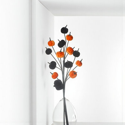Full Velvet Spooky Pumpkin Branch from B&Q