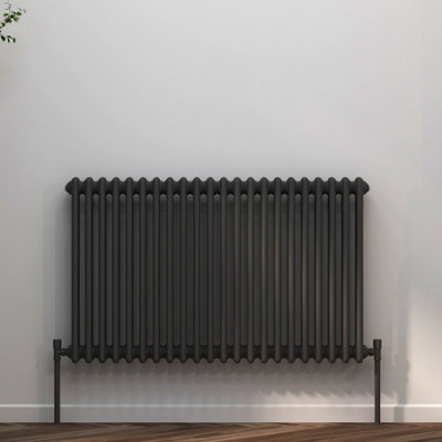 B&Q -  Radiance Anthracite Horizontal Triple Column Radiator600 X 1010mm