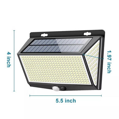 468 LED Solar Powered PIR Motion Sensor Outdoor Security Wall Light