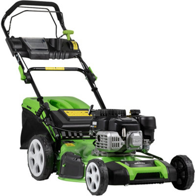 46cm 149cc 4-Stroke Petrol Lawnmower - Hand-Propelled Manual Grass Cutter Mower