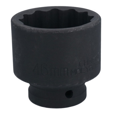 AB Tools 46mm Metric Shallow Impact Socket – 3/4" Drive, 12 Point (Bi-Hex) For HGV Wheel Nuts
