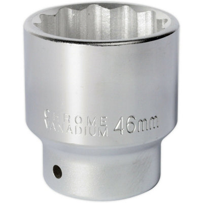 46mm Forged Steel Drive Socket - Durable Chrome Vanadium Tool for Heavy-Duty Use
