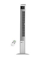 47 inch Oscillating Tower Fan with Remote Control  White