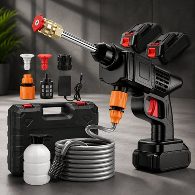  - Cordless Pressure Washer Portable Water Jet Cleaner With 2 Batteries