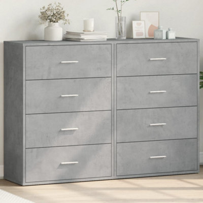 Berkfield Sideboards 2 Pcs Concrete 60X31x84 Cm Engineered Wood Grey