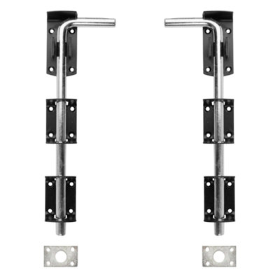 Betley Butterfly 2 X 18" Stable Drop Bolt Black Zinc Gate Garage Shed Sliding Padbolt from B&Q