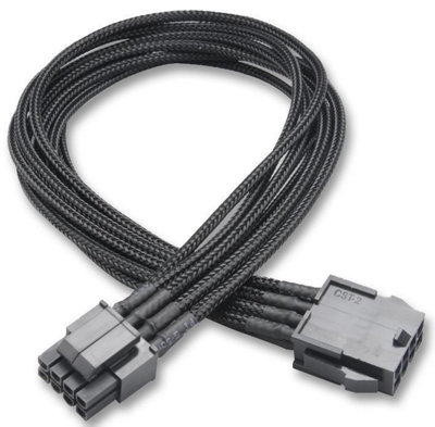 40cm Akasa FLEXA P8 AK-CBPW08-40BK 8-pin (splits 4+4) ATX PSU Extension Cable, F - Image 4