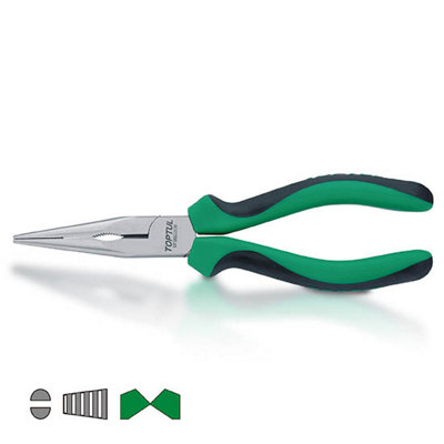 Toptul 6 Inch Long Nose Pliers Chrome Molybdenum Steel Tool Serrated Jaws Dfbb2206 from B&Q