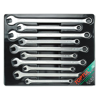 Toptul 10Pcs 15 Degree Offset Extra Long Combination Wrench Set Metric Satin Gaaf1008 from B&Q