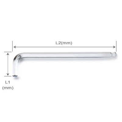 Toptul 6mm Ball End Hex Key Wrench S2 Steel Metric L-Shaped Extra Long Agbe0619 from B&Q