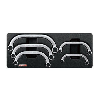 Toptul Ring Wrench Set 5Pc Half Moon Shape Metric Sizes 10-22mm Chrome Gaat0504 from B&Q