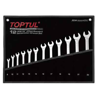 Toptul 12Pcs 75 Degree Standard Combination Wrench Set And Pouch Bag Tool Gpan1201 from B&Q