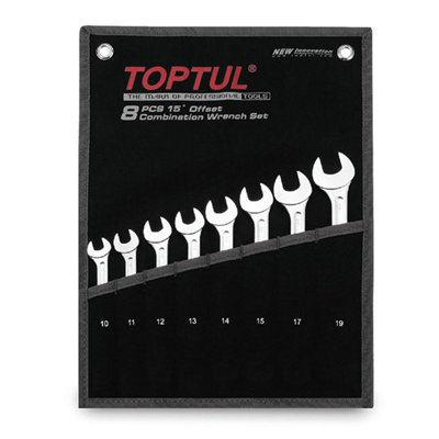 Toptul Combination Wrench Set 15 Degree Offset Super Torque 12 Pieces Metric Gpaw1202 from B&Q