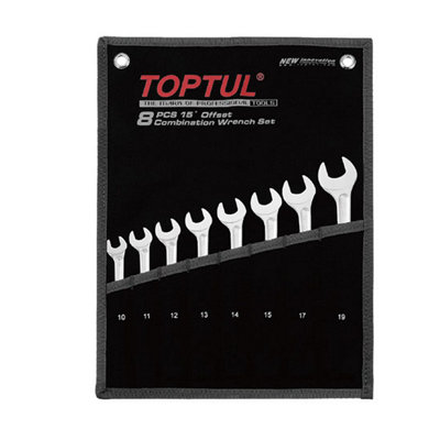 Toptul Combination Wrench Set 15 Degree Offset Hi Performance 14 Pieces Gpax1403 from B&Q