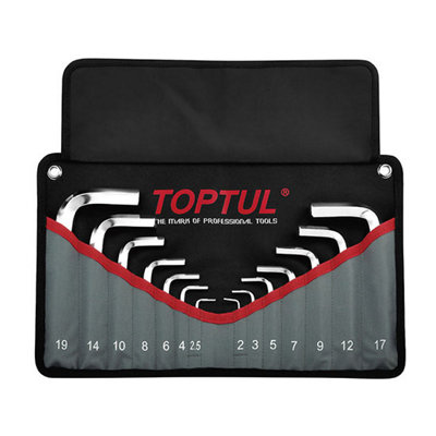 Toptul Short Hex Key Wrench Set 14 Pieces Metric Robust Tools Gpaq1401 from B&Q