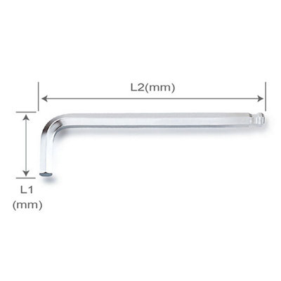 Toptul 3mm Ball End Hex Key Wrench S2 Steel Metric L-Shaped Long Arm Agbl0310 from B&Q