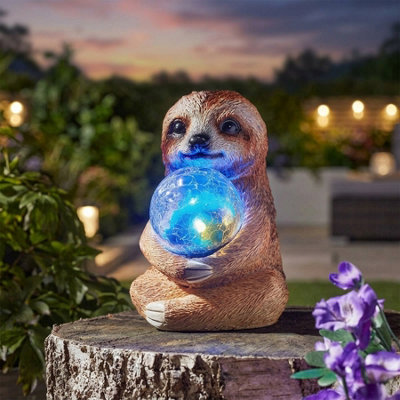 Sloth Sphere Solar Garden Ornament Light from B&Q
