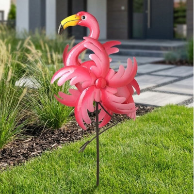 Garden Greatness Flamingo Garden Stake Wind Spinner from B&Q