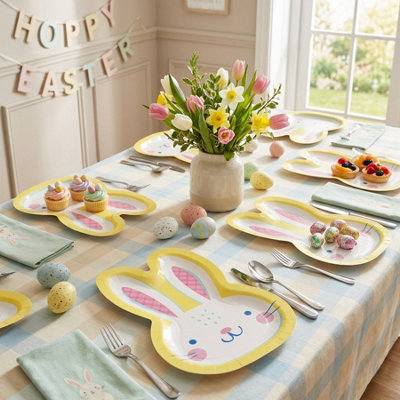 Garden Greatness 8 Pack Decorative Easter Bunny Shaped Plates from B&Q