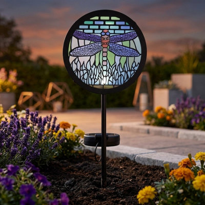Garden Greatness Tiffany Dragonfly Solar Garden Stake Light from B&Q