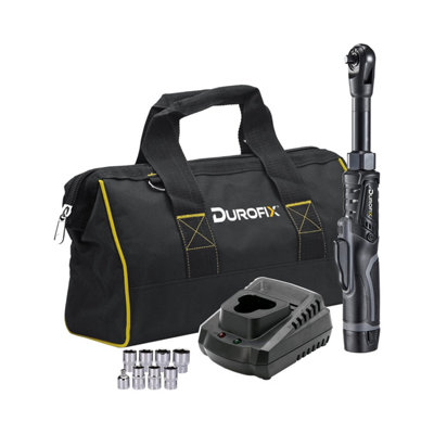 Durofix Rw1221-3Pgc G12 12V Li-Ion 3/8" Brushless Extended Ratchet Wrench Kit from B&Q