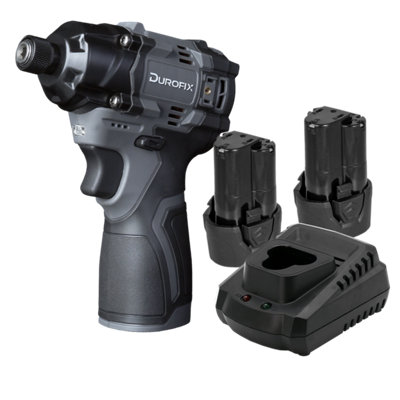 Durofix G12 Sub Compact Impact Driver 1/4" HexBrushless Cordless190Nm3300RpmTool Kit With 2X 2.5Ah Batteries And Charger from B&Q