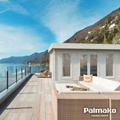 Palmako Bret 2 Modern Summer House - 5.3M X 3.9M - 44Mm Wall Logs Double Glazed