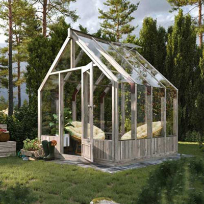 B&Q -  Emilia 8.2M² Glasshouse2.4M X 3.63M18mm Wall Logs