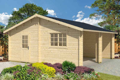 Lasita Maja Falkland-Log Cabin, Wooden Garden Room, Timber Summerhouse, Home Office - L635 X W628.6 X H313.5 Cm