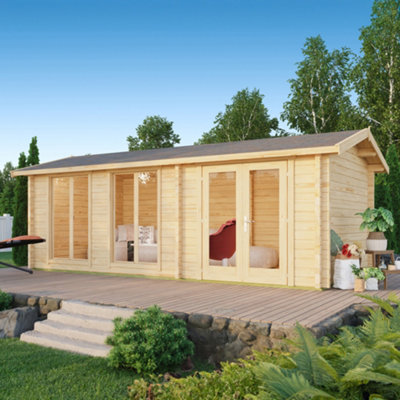 B&Q -  Oakham3.0M X 6.0M70mm Wall Logs