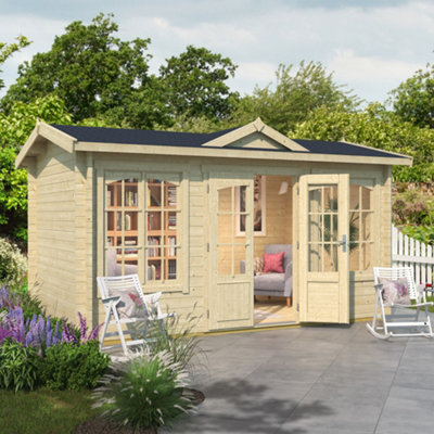 Lasita Maja Lasita Muskham 1 Clockhouse Log Cabin - 4M X 2.46M - Double Glazed Summer House