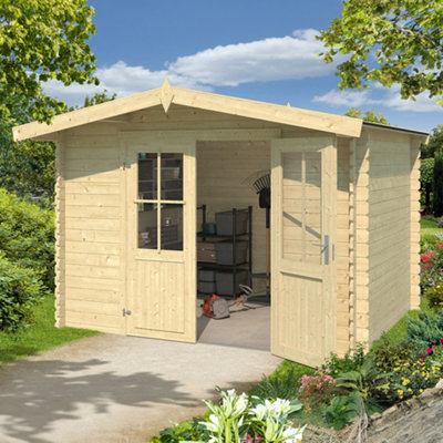 B&Q -  Lasita Osland Baltimore Log Cabin2.92M X 2.3MWith Canopy Roof Overhang