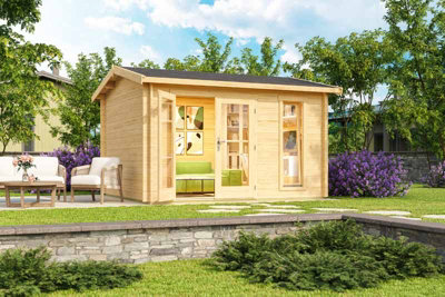 B&Q -  Carlisle-Log CabinWooden Garden RoomTimber SummerhouseHome OfficeL390 X W350.8 X H245.1 Cm