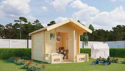 Lasita Maja Pinocchio-Log Cabin, Wooden Garden Room, Timber Summerhouse, Home Office - L219.4 X W270 X H188.1 Cm