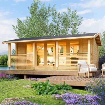 B&Q -  Appleton4.0M X 5.5M70mm Wall Logs