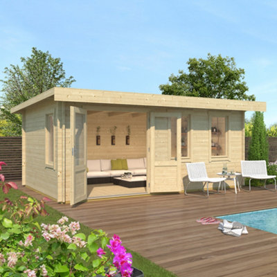 Lasita Maja Lasita Leyburn Log Cabin - 5.1M X 3.3M - Garden Summer House Double Glazed